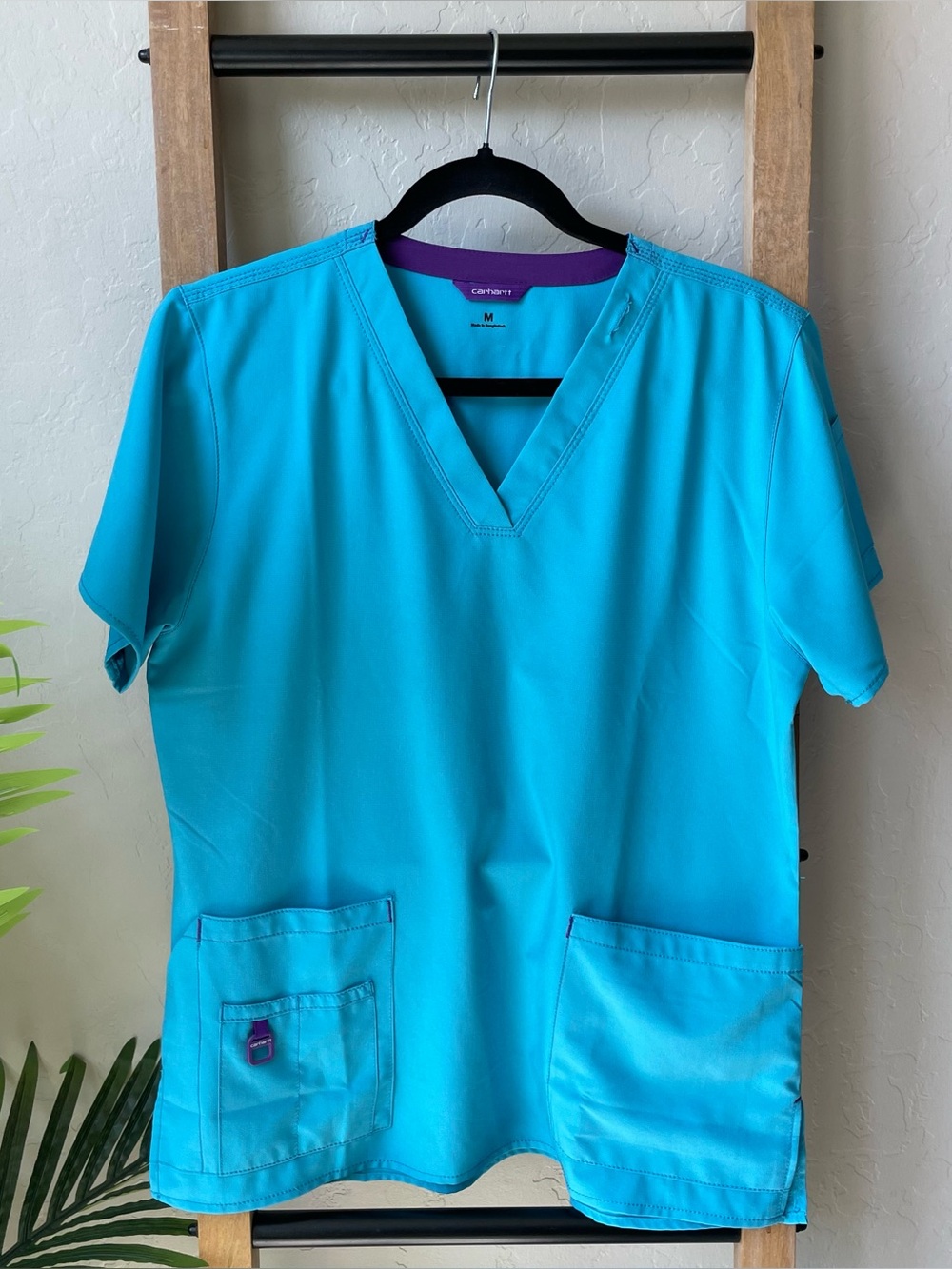 Carhartt Women's Light Blue V-Neck Medical Scrub Top
